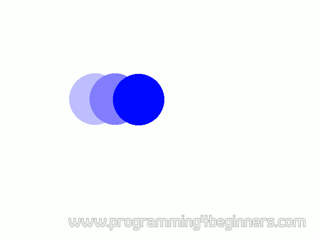 Graphics: moving blue ball